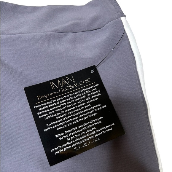 IMAN Global Gunmetal Red Stripe Chic Snap Track Pant Wide Leg Trouser Size 2x - Picture 3 of 13